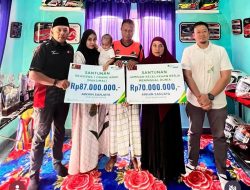 Manajemen SCP Serahkan Santunan dan Beasiswa Rp357 Juta untuk Keluarga Almarhum Pembalap Awhin Sanjaya di Masamba
