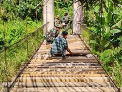 Rehab Jembatan Gantung 60 Meter di Desa Lenggo Masuk Tahap Finishing, Akses Warga Segera Normal